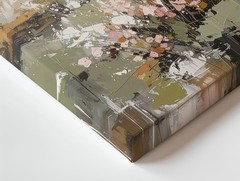 Dreamlike Landscape Canvassoft Green, Yellow, And Pink Abstract Art Wall Art