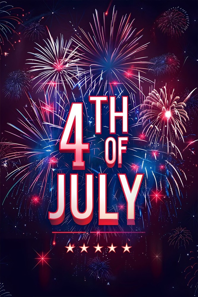 4th of July Celebration – 250 Years USA Firework Graphic – POSTER 20″x30″