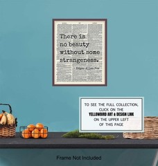 Upcycled Edgar Allan Poe Quote 8×10 Wall Decor – Perfect Gift for Poetry Fans