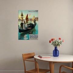 364922 Venice Italy Gondola Ride Train Travel Art Decor Print Poster
