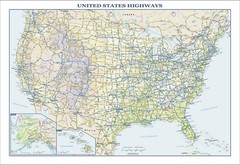 USA Interstate Highways Wall Map – 22.75″ x 15.5″ Matte Plastic full color