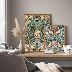 Fantasy Artists 3 piece Framed William Morris Wall Art Vintage 16L» x 12W» Dark