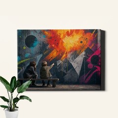 Urban Kids Graffiti Poster Print Street Scene Contemporary Art