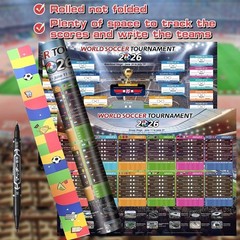 AhfuLife Large World Soccer Tournament Schedule Poster, A2 Size-23.3″ x 16.5″…