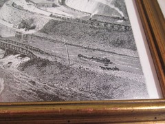 Vintage 1966 Jim Thorpe PA Black and White Framed Drawing Picture Print
