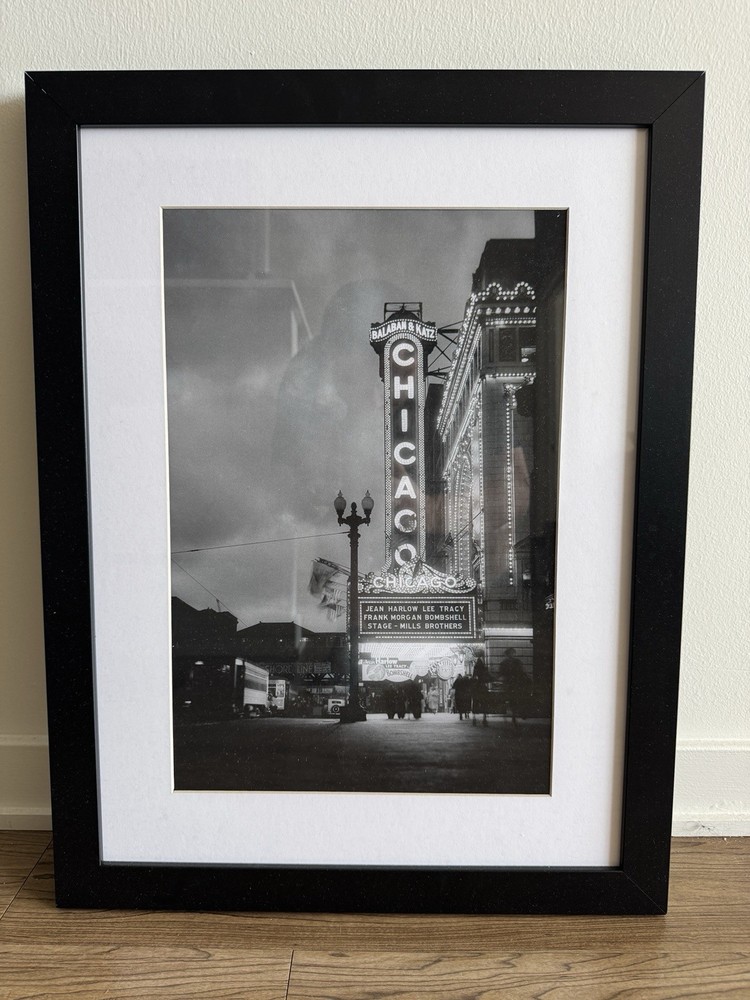 Chicago Skyline Night Framed Canvas Photo Print Wall Art | Cityscape USA City
