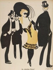 Clear Theatre Albert Weisgerber 1910 German Jugendstil Cabaret Illustration