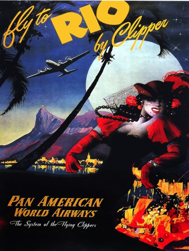 Aviation Travel POSTER.Rio Brazil.Art Wall Decor.Home room interior design.1365