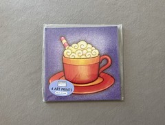 Set Of FOUR “Hot Chocolate” Themed Whimsy Art Prints, Fits 6” X 6” Frames, New!
