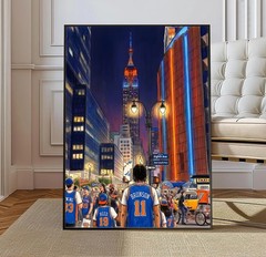 Handcrafted New York Basketball Playoffs Print, Jalen Brunson