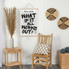 Vintage Newspaper Hanging Poster – What If It All Works Out? Inspirational Wall