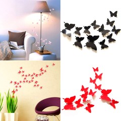 12pcs 3D Hollow Butterfly Sticker Art Wall Mural Door Decals Home Decor Women
