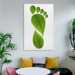 Art Poster Footprint Office Unframed Inside Canvas Artwork 12×18 Inch 1-Piece