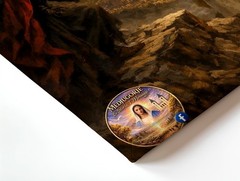 Wall Art Religious Painting Jesus and Devil Mountain Cliff Scene Canvas Print