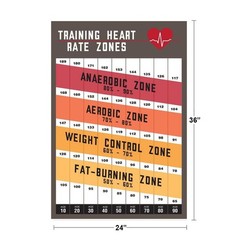 Training Heart Rate Zones Workout Gym Fitness Brown Poster 24×36