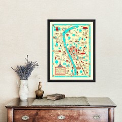 Old Map of Elgin, IL 1930 – Vintage Elgin Illinois Art
