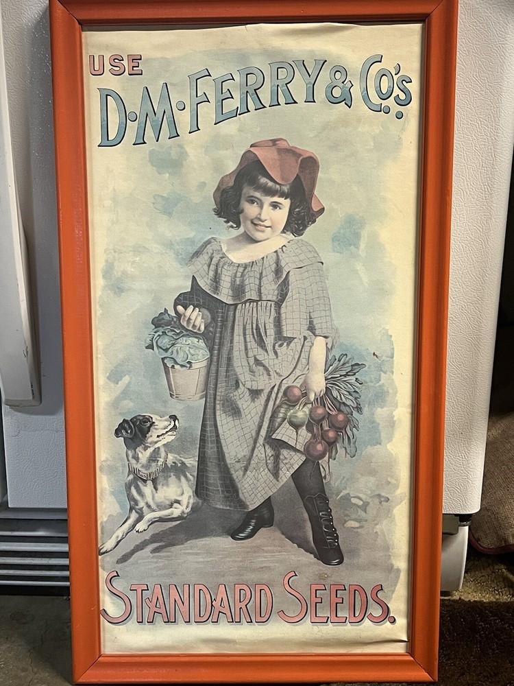 D.M. FERRY & COMPANIES STANDARD SEEDS ADVERTISING POSTER 24×12 1/2”