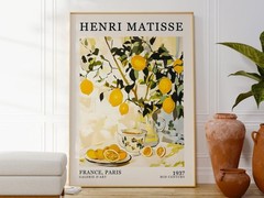 Lemon Tree Botanical Print, Modern Cutout Style Wall Art for Home Decor