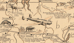 World Wonders Map 1939 Vintage Art & Education 30×22 (76cm x 56cm)