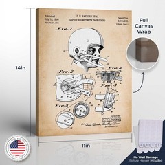 Football Wall Decor, Patent Football Helmet Canvas Print