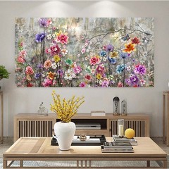 Abstract Art Colorful Flower Canvas Painting Wall Art Spring Tree Floral Posters
