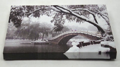 Winter Scene LED Battery Light Up Lighted Canvas Picture Wall Tabletop Frame Art