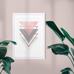 13 in X 19 In, Abstract Triangle Shapes, Modern Wall Art Print, Geometric Marble