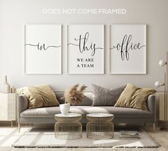 In This Office We Are Team, Set of 3 Print, Minimalist Art, Home Wall Art Decor