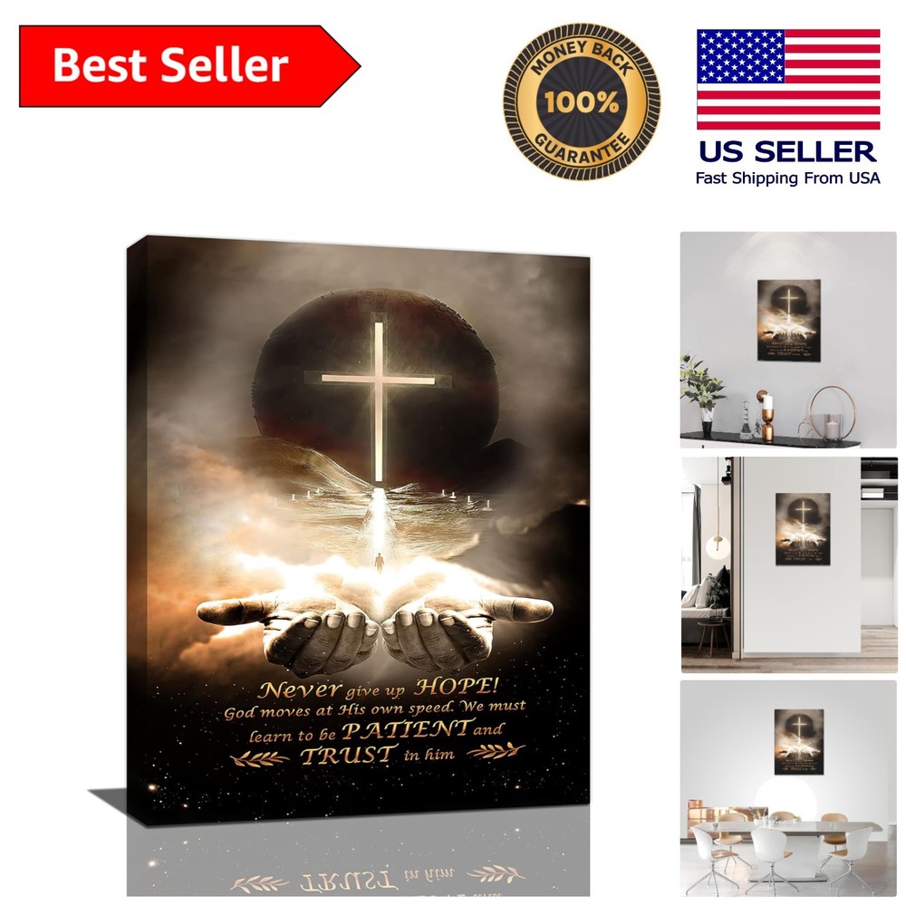 Motivational Jesus Canvas Artwork – Waterproof Religious Painting 12″ x 16″