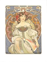 ALPHONSE MUCHA Reverie 27″ x 20.75″ Mixed Media 2010 Art Nouveau