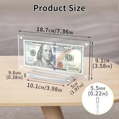 Acrylic Dollar Bill Display Frame Currency Paper Money Holder Display 1-4 Packs