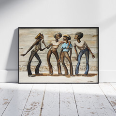 Ernie Barnes Street Corner Harmony Canvas Print African American Art Wall Decor