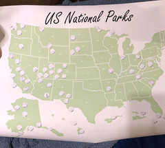 US National Parks Map 18×24 Poster USA Heavy Paper White Green
