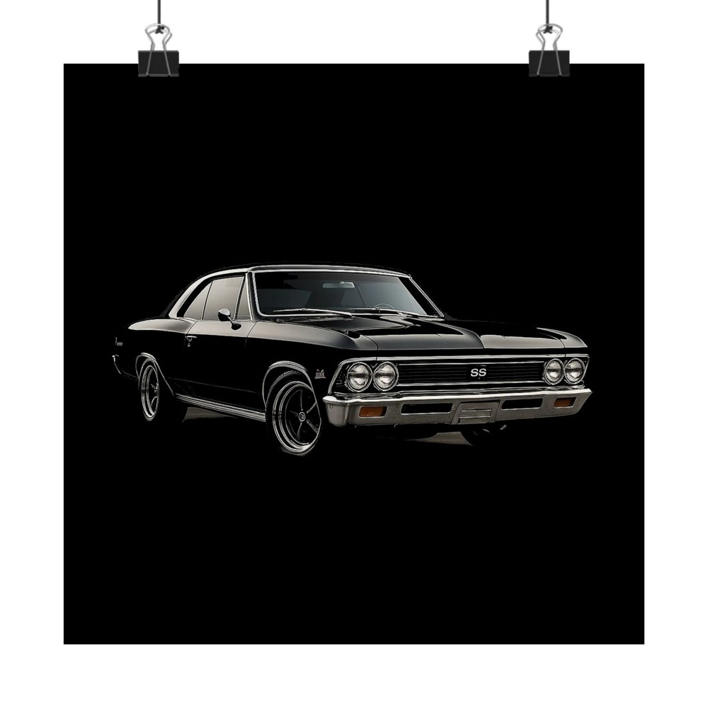 1966 Chevy Chevelle SS Poster Classic Muscle Car Wall Art Print Vintage Retro