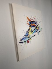 Graffiti Sneaker with Basketball Poster Canvas Wall Art Trendy 15”x11.5”
