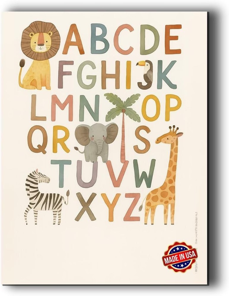 Hanging Canvas Wall Art Prints Nursery Decor Wooden Framed Poster Artwork