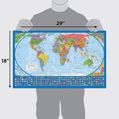 Juego De 2 Pósteres Laminados De Mapa Del Mundo Y Mapa De EE. UU. US NUEVO