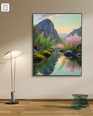 Mediterranean Village Canvas Wall Art Textured Impasto Print Home Decor 8*12