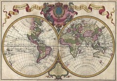 83800 Vintage Historical 1720 Nautical Chart World Map Decor Wall Print Poster
