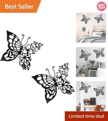 Beautiful 2pcs Butterfly Metal Wall Art – Nature-Inspired Bohemian Decor