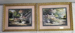 2 Home Interiors & Gifts Floral Wall Hanging Pictures Artwork Coordinating Set