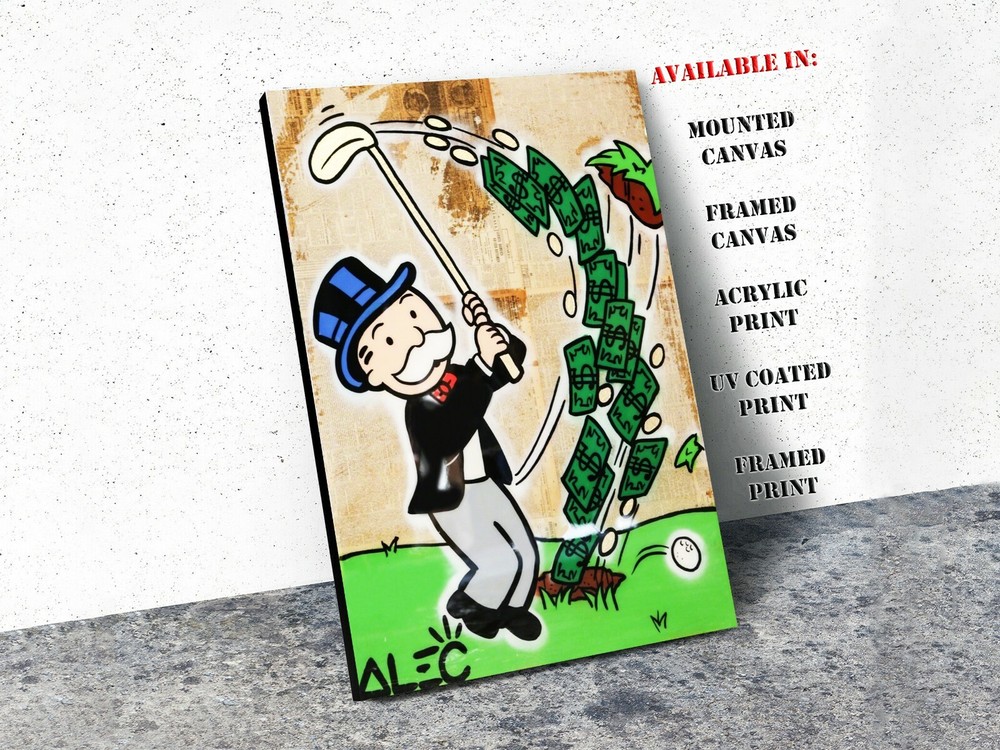 Alec Monopoly Money Golf Art Print | Mounted Canvas | Framed Canvas |Acrylic