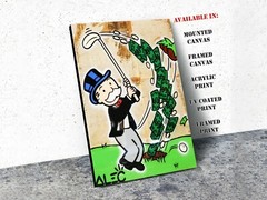 Alec Monopoly Money Golf Art Print | Mounted Canvas | Framed Canvas |Acrylic