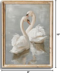 Vintage Wall Art Prints Decor Classical Swan Canvas Oil Painting Poster Pastel W