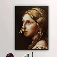 Funny Vintage Toilet Humor Classical Woman Wall Art poster Choose your Size
