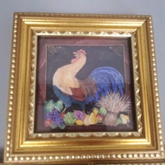 Rooster Chicken Farmhouse Framed Art 4″ X 4″ Kirkland’s Country Cottage Set of 3