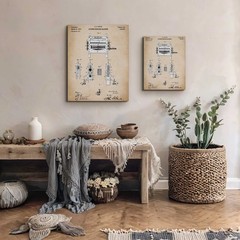 Laundry Room Wall Décor Vintage, Patent Wringing Machine Canvas Print