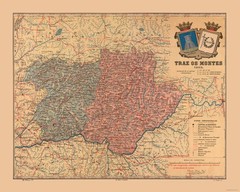 Historic Map – Tras os Montes Portugal – Martine 1904 – Vintage Wall Art