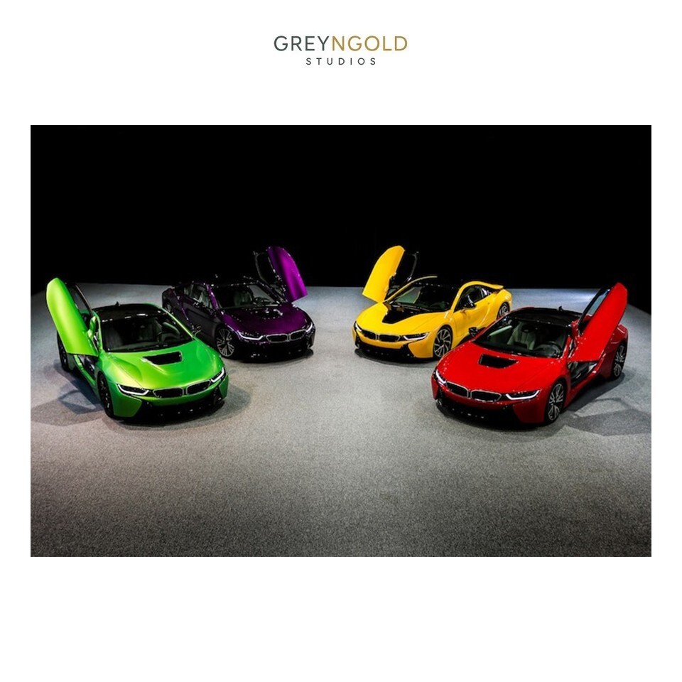 Multi Colour BMW i8 sports cars Wall Art Print pick size A4/A3/A2/90x60cm