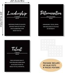 Versatile 9-Piece Positive Wall Art Set – Motivational Quotes for Teens & Adults